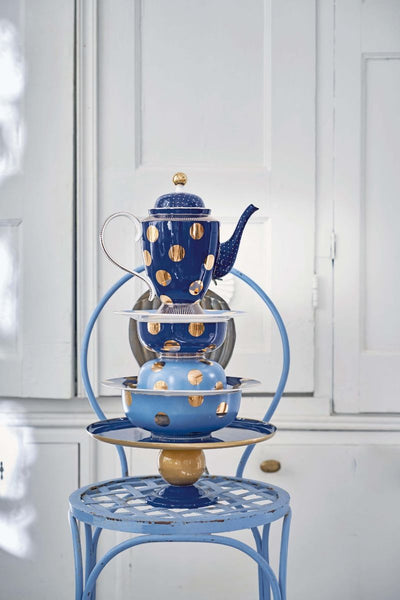 Teapot Dot Delight Navy/Gold 1.25L