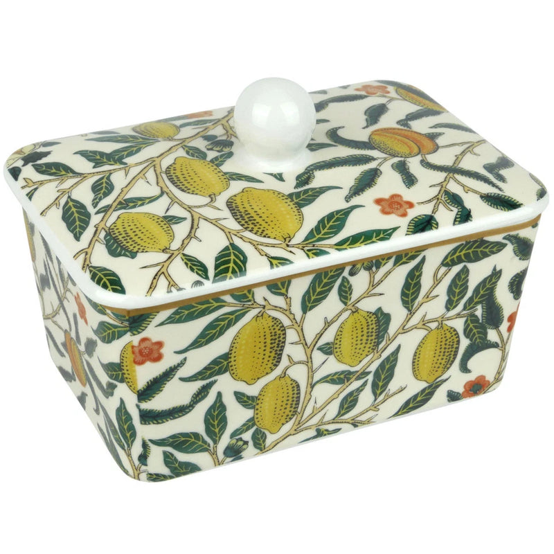 William Morris Fruits Fine China Butter Dish