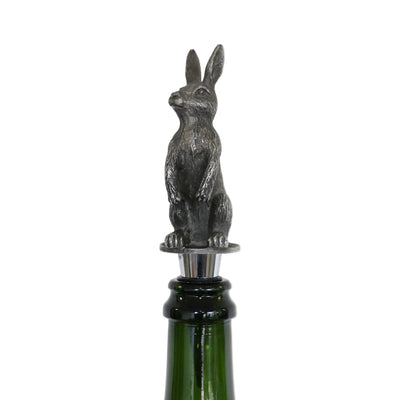 Rabbit Bottle Stopper in Pewter Finish