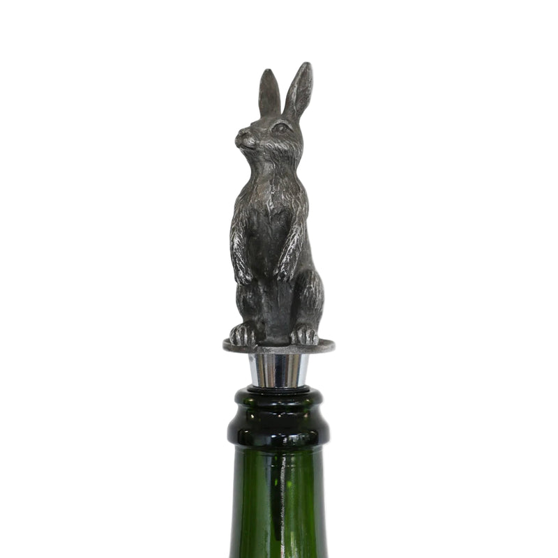 Rabbit Bottle Stopper in Pewter Finish
