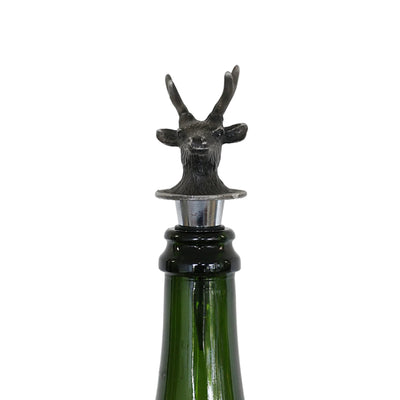 Deer Bottle Stopper in Pewter Finish