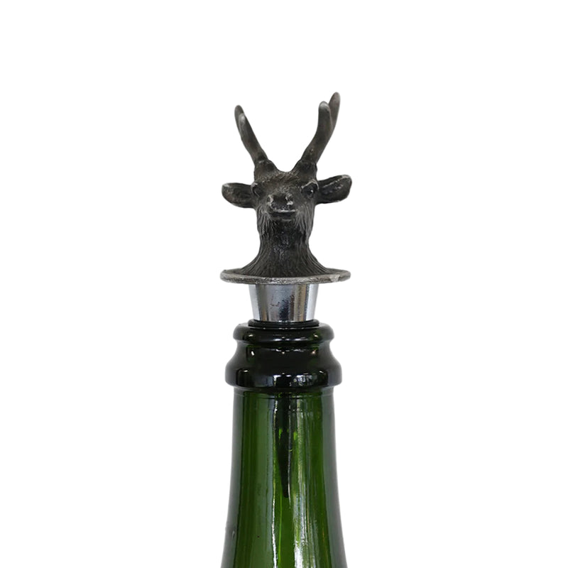 Deer Bottle Stopper in Pewter Finish