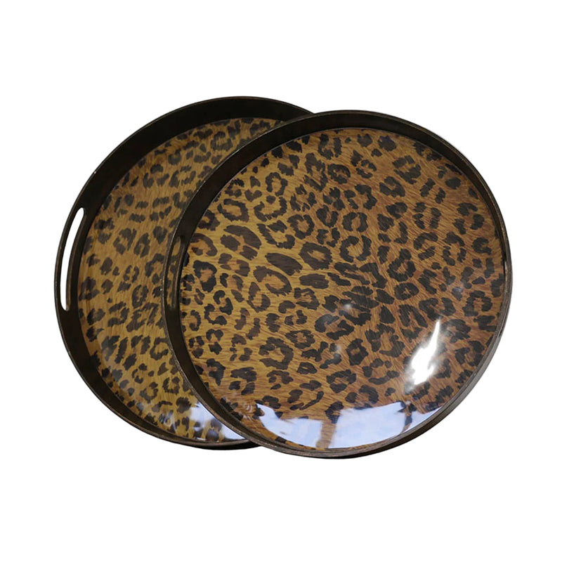 Round Leopard Print Tray