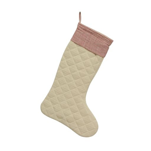Quilted Off-White Pinstripe Stocking