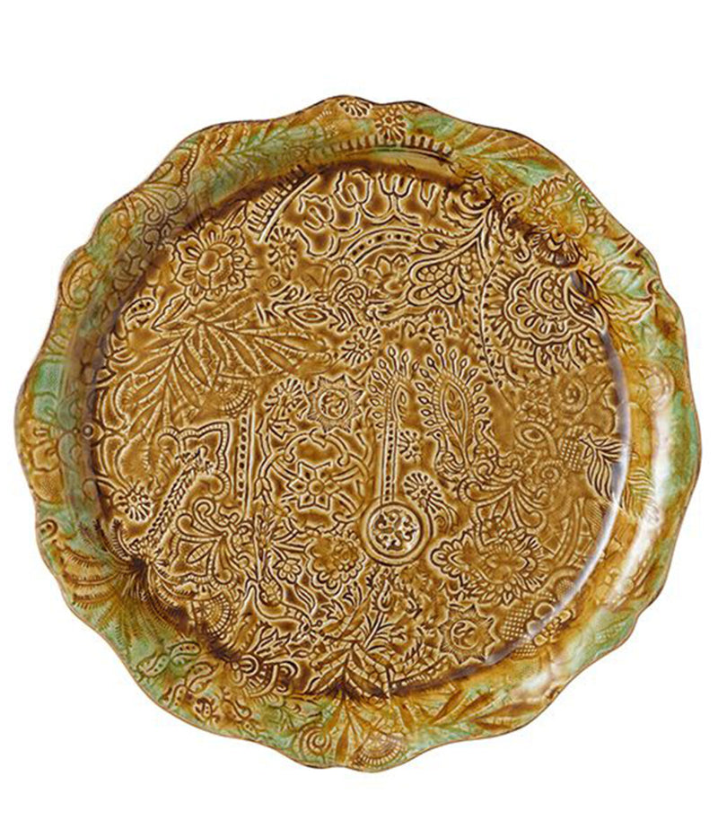 Round Serving Plate Pineapple