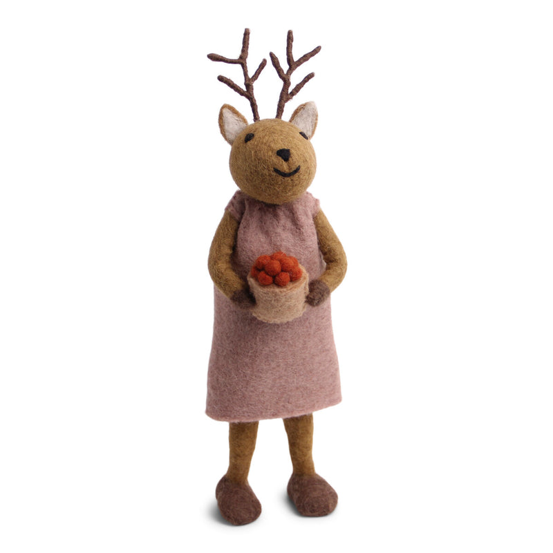 X-Large Girl Deer With Berries