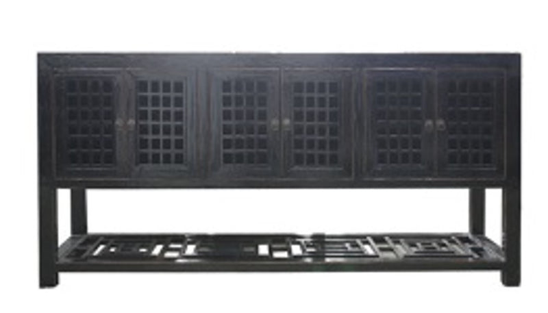 Chinese 6 Door Lattice Console