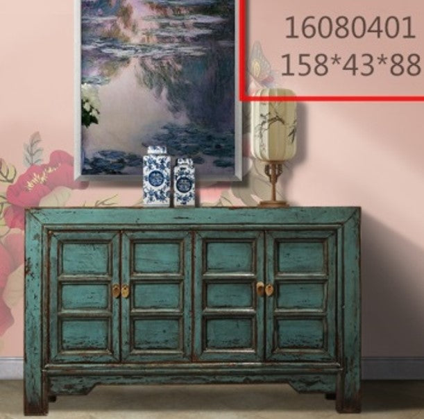 Chinese Panelled  4 Door Cabinet