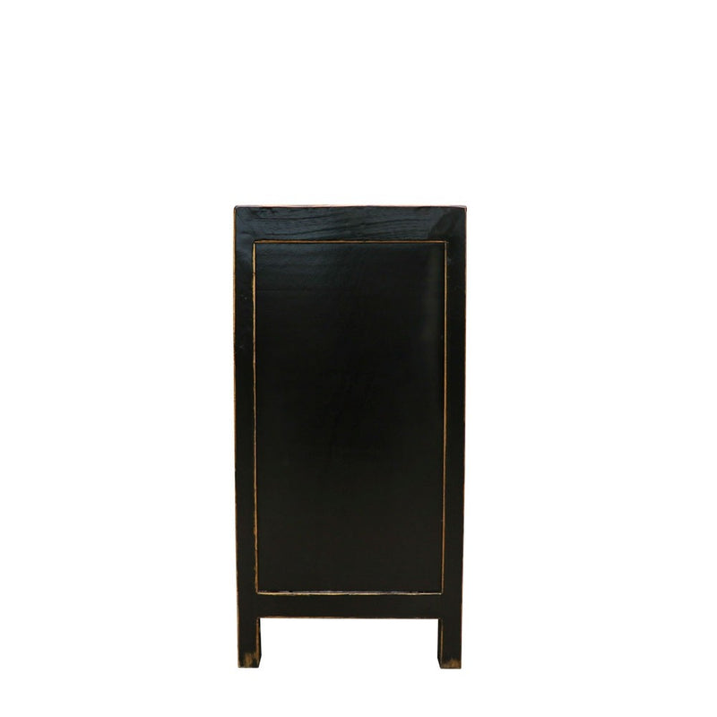Oriental Painted 4 Door Sideboard Vintage Black