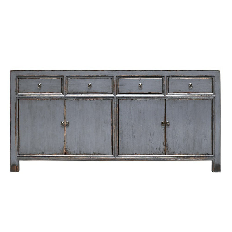 Oriental Painted 4 Door Sideboard Vintage Grey