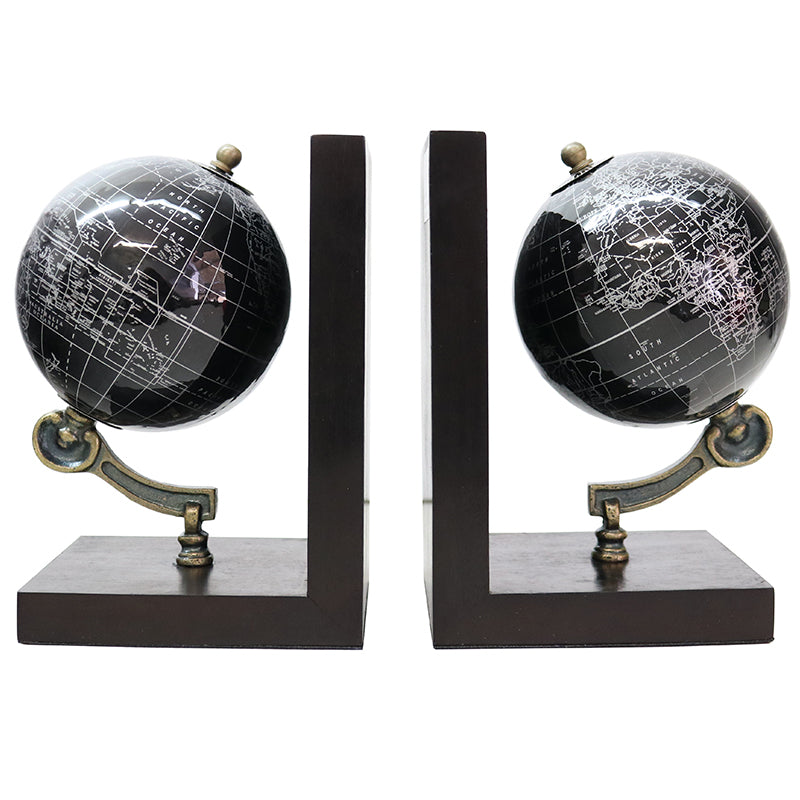 Globe Bookends Black
