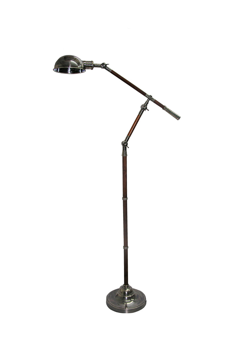 Adj Floor Lamp with Wooden Detail