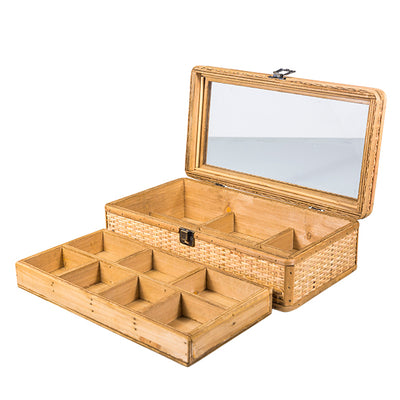 Natural Rattan Pigeonhole Storage Box