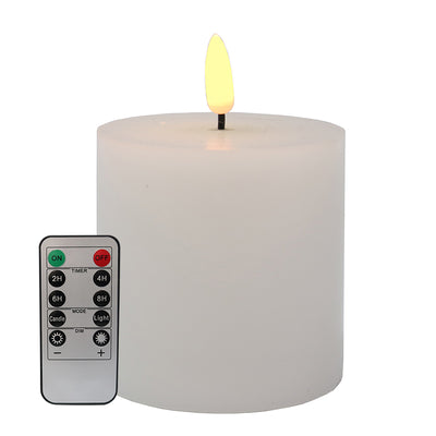 LED Battery Pillar Candle 7.5x7.5 - Remote