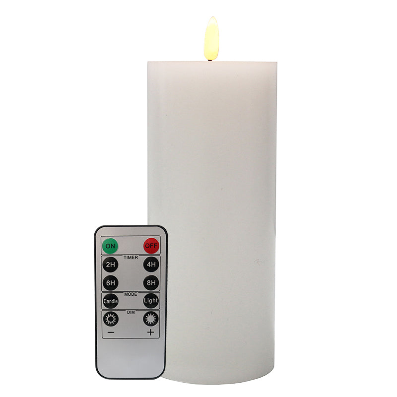 LED Battery Pillar Candle 7.5x17.5 - Remote
