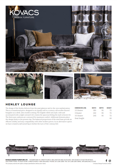Henley Sofa FRAME price + fabric