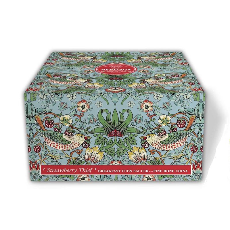 Breakfast Cup & Saucer Strawberry Thief Aqua