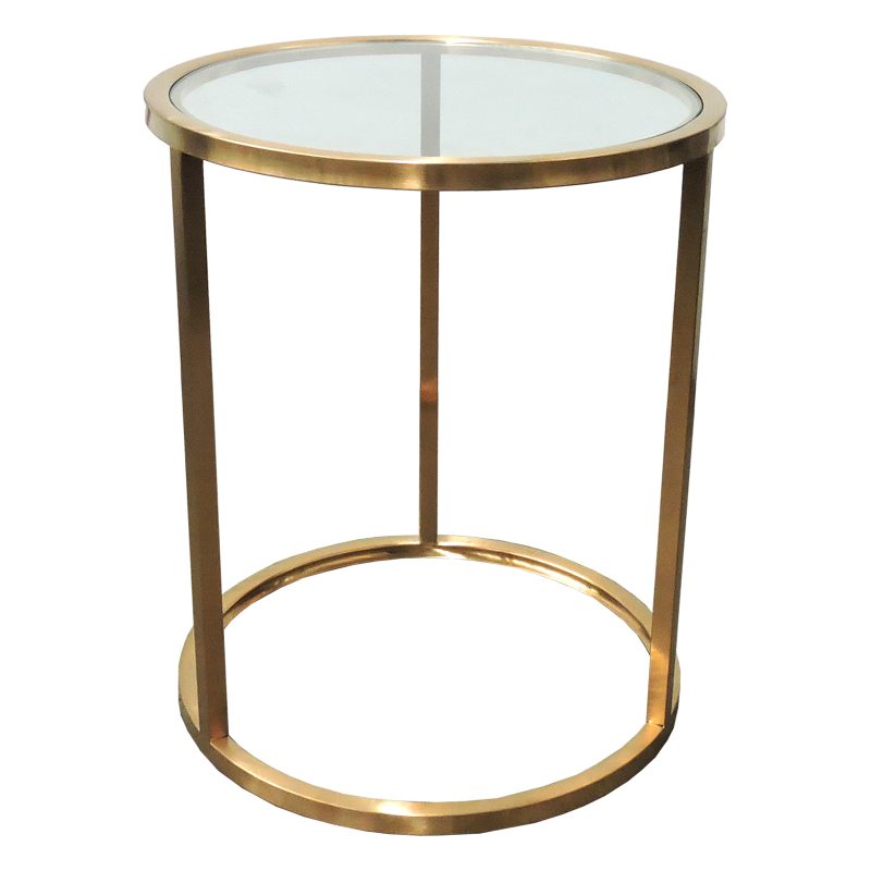 Bronco Side Table - Bronze & Glass