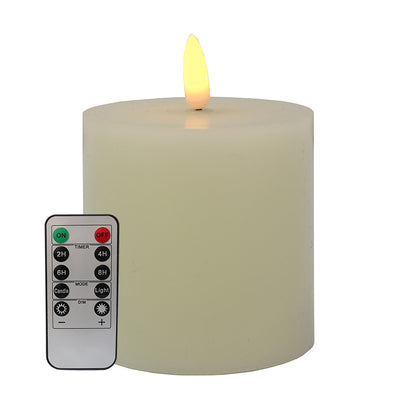 LED Battery Pillar Candle 7.5x7.5 - Remote
