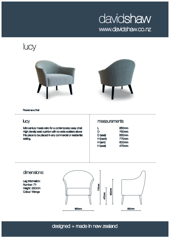 Lucy Chair FRAME price +2.5m fabric