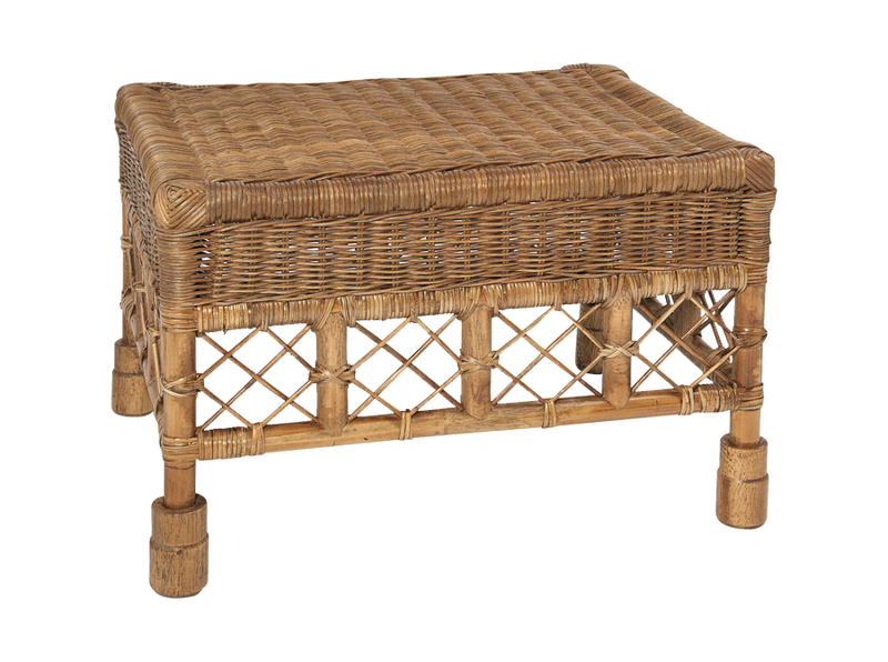 Gin & Tonic Rattan Footstool