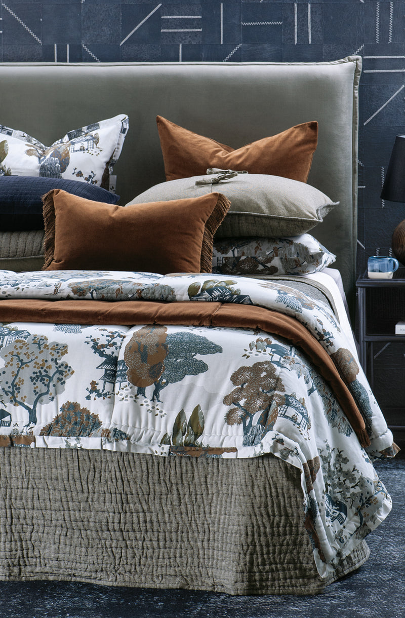 Misaka Charcoal Bedspread