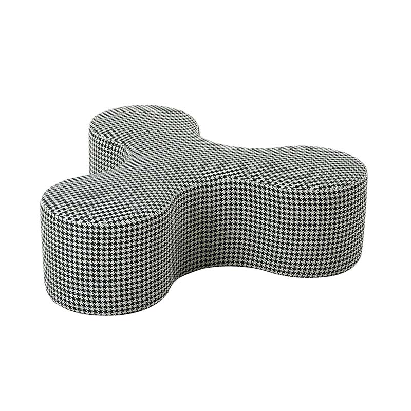Georgia Ottoman B&W Houndstooth