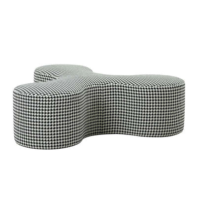 Georgia Ottoman B&W Houndstooth