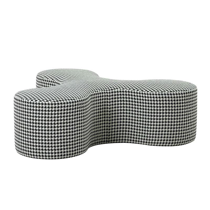 Georgia Ottoman B&W Houndstooth