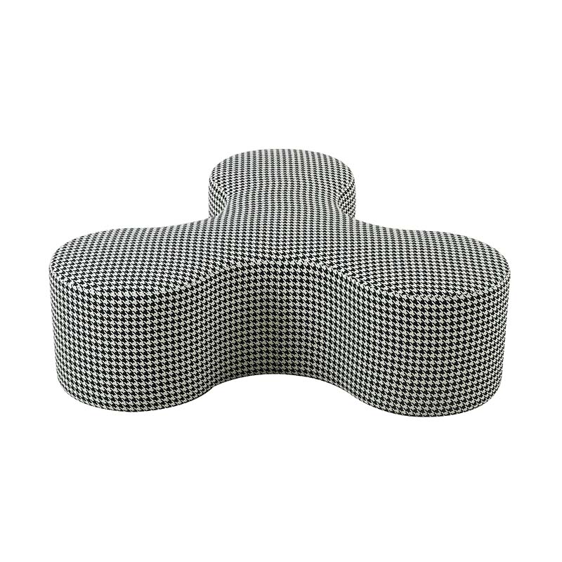 Georgia Ottoman B&W Houndstooth
