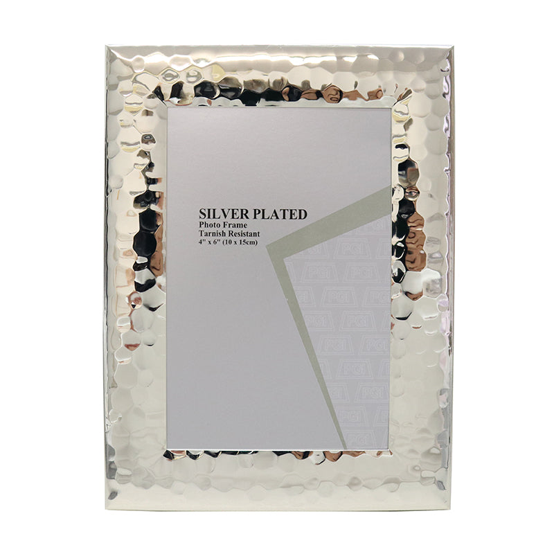 Silver Plated Hammered Frame 6x4"