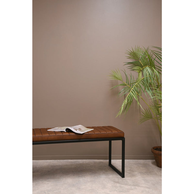 PURE Sabina Bench Matt Light Brown/Black Metal Frame