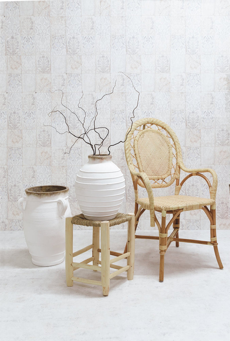 Tuscan Ridged Pot White