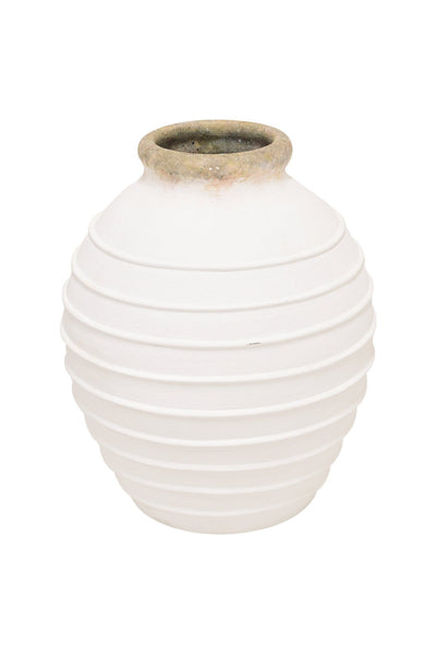 Tuscan Ridged Pot White