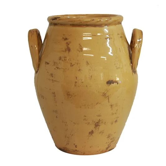 Aged Yellow Urn
