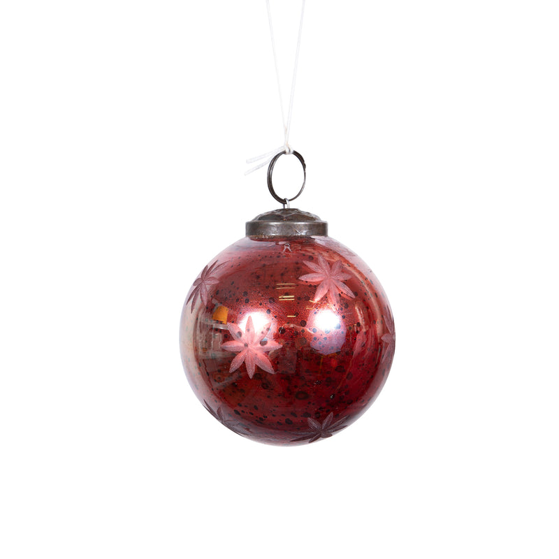 Rouge Luster Etched Hanging Ball