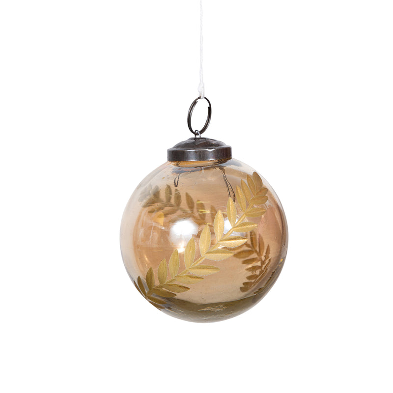 Champagne Luster Etched Hanging Ball
