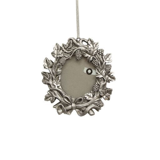 Silver Leaf Oval Frame Hanging Decoration