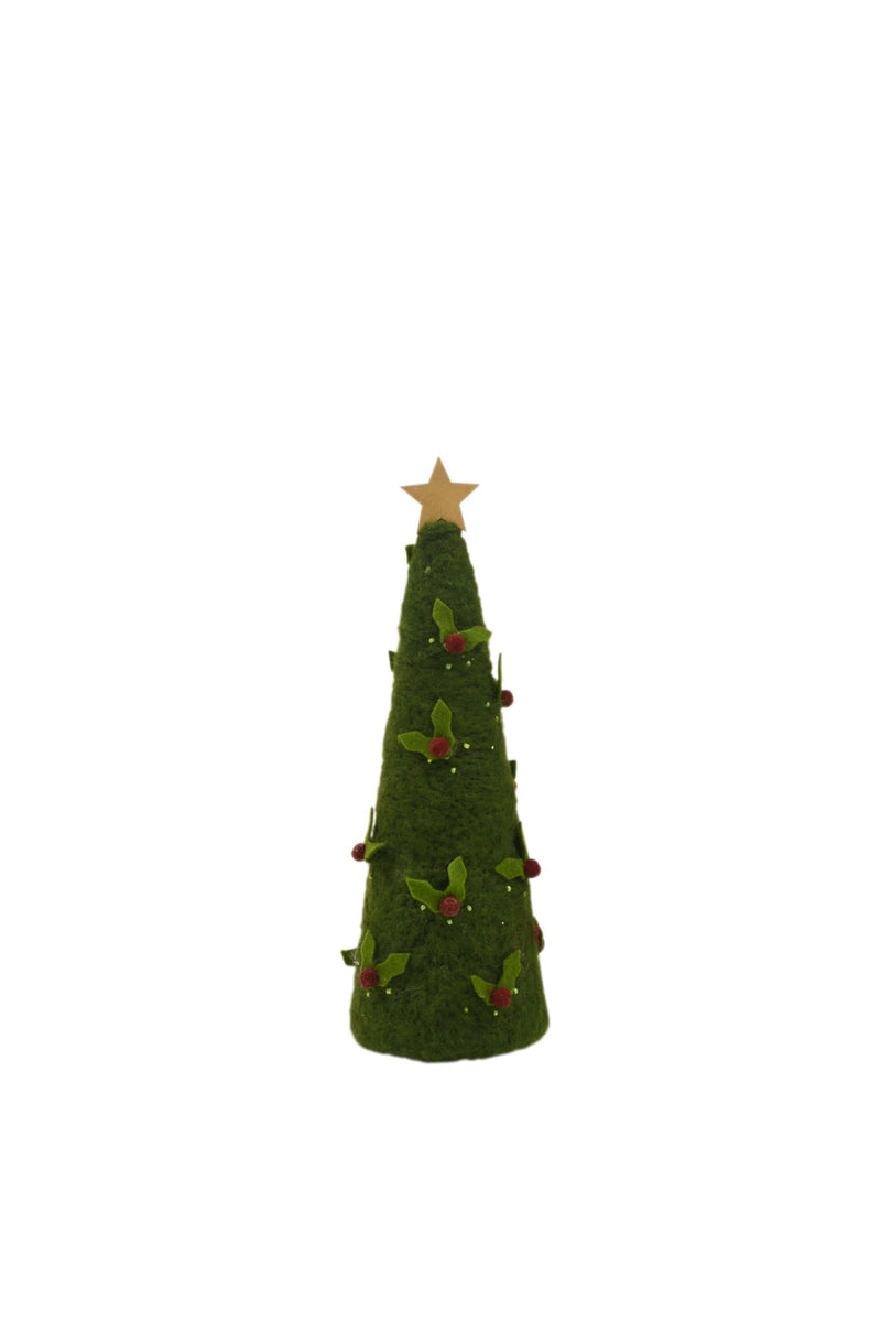 Star Topped Felt Cone Tree