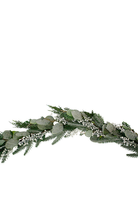 Snowy Eucalyptus Pine Berry Garland 1.8m