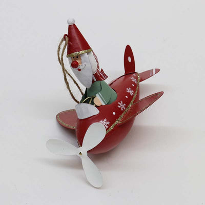 Whimsical Santa Plane Hanger Red