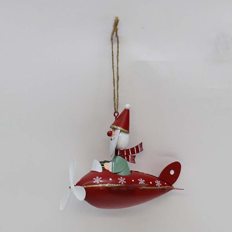 Whimsical Santa Plane Hanger Red