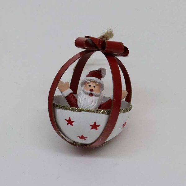 Whimsical Santa Bow Hanger Red