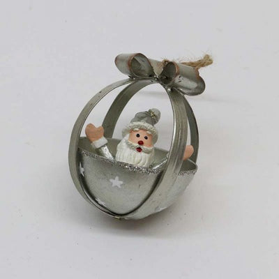 Whimsical Santa Bow Hanger Silver