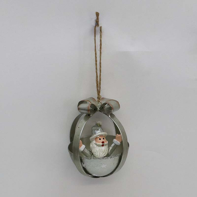 Whimsical Santa Bow Hanger Silver
