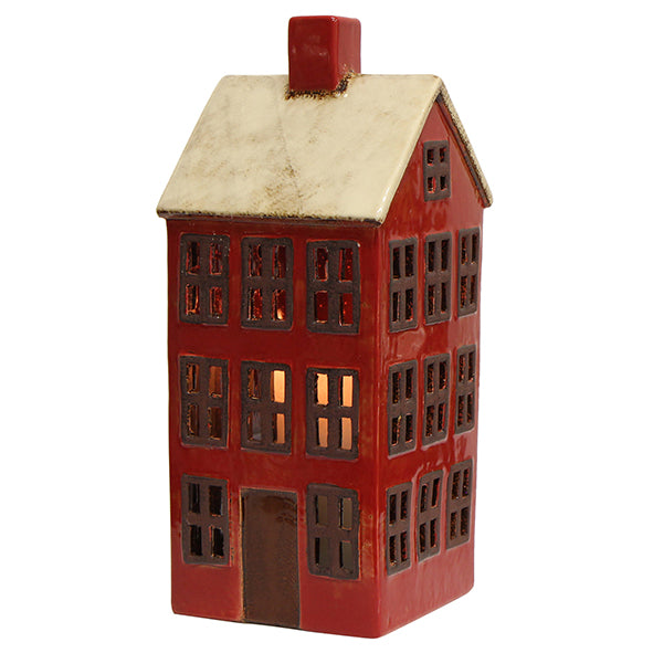 Grande Chalet Red White Tea Light House