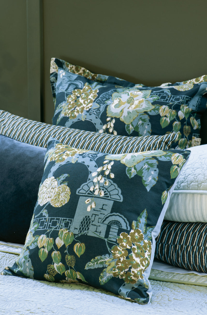 Chabana Prussian Blue Cushion