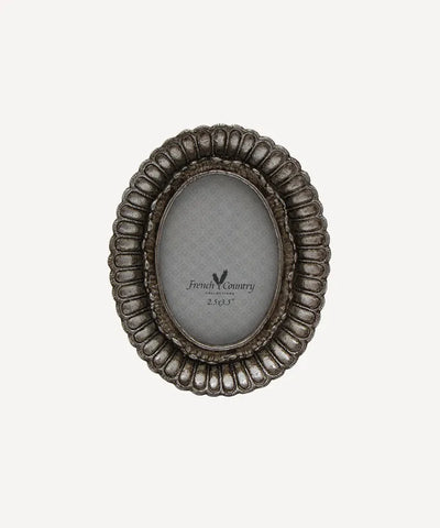 Fanned Oval Pewter Frame