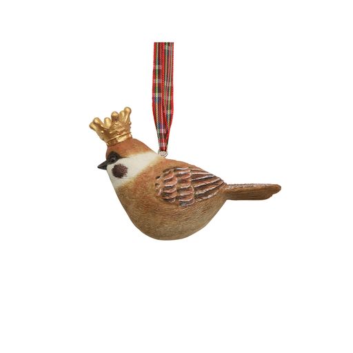 Brown Bird with Crown Hanging Decoration