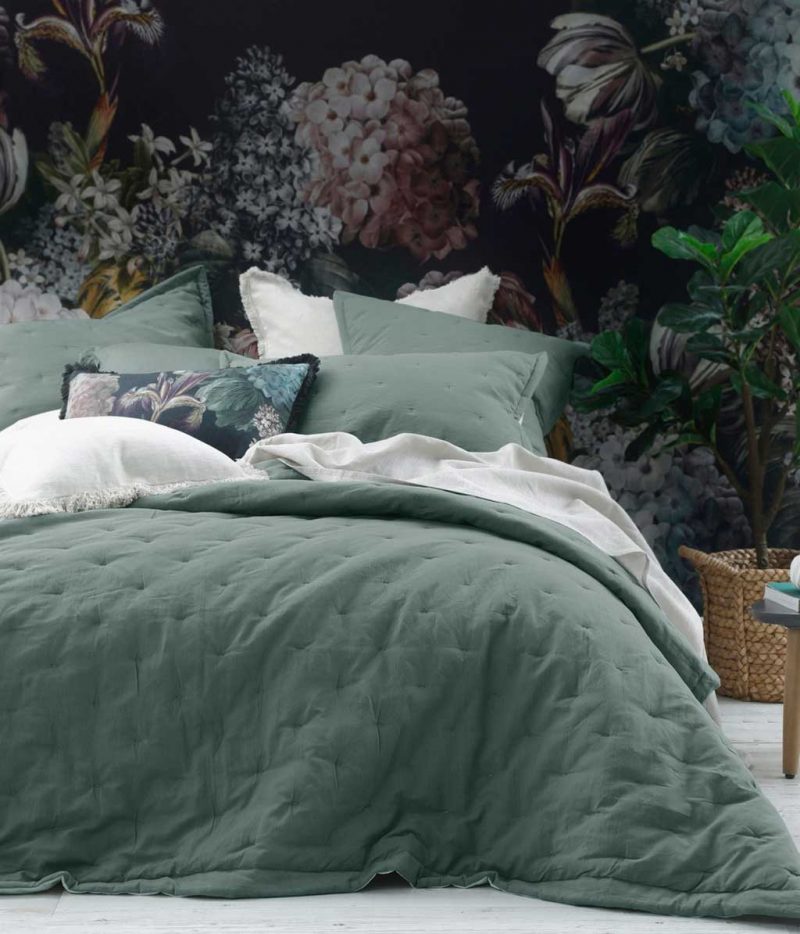 Laundered Linen Bedspread + Pillow Case Set